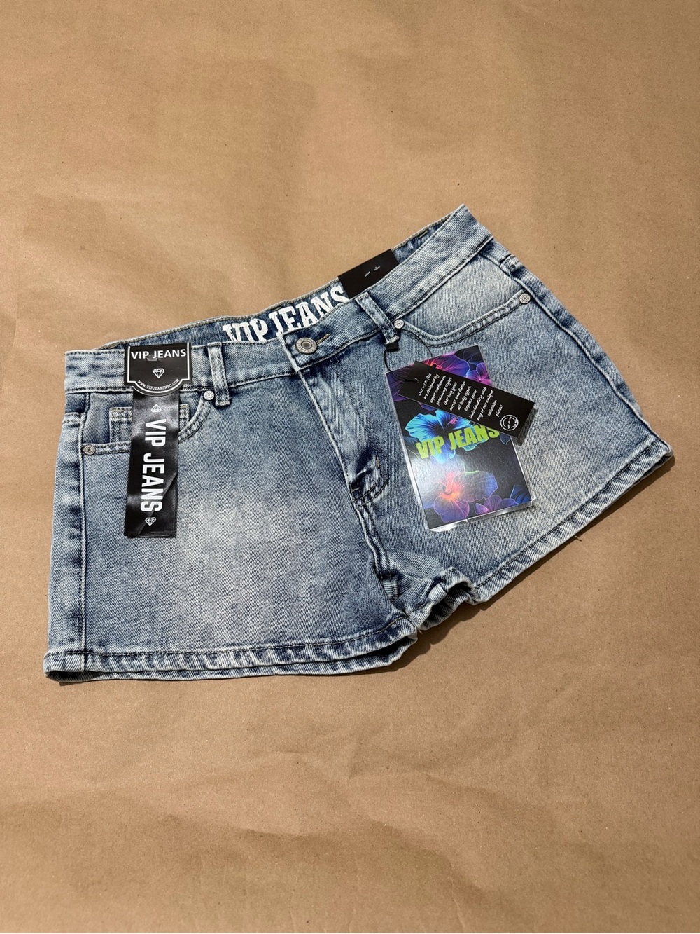 VIP Light Blue Washed Denim Jean Shorts